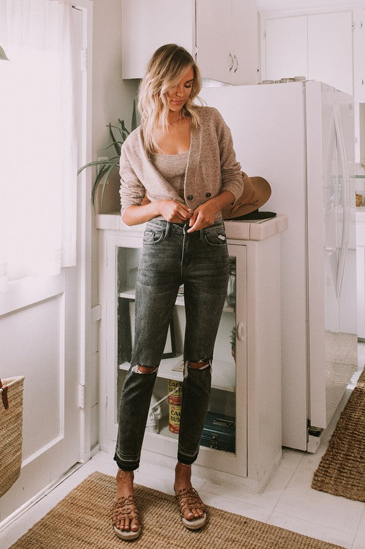 Vervet Flying Monkey High Rise Released Hem Straight
