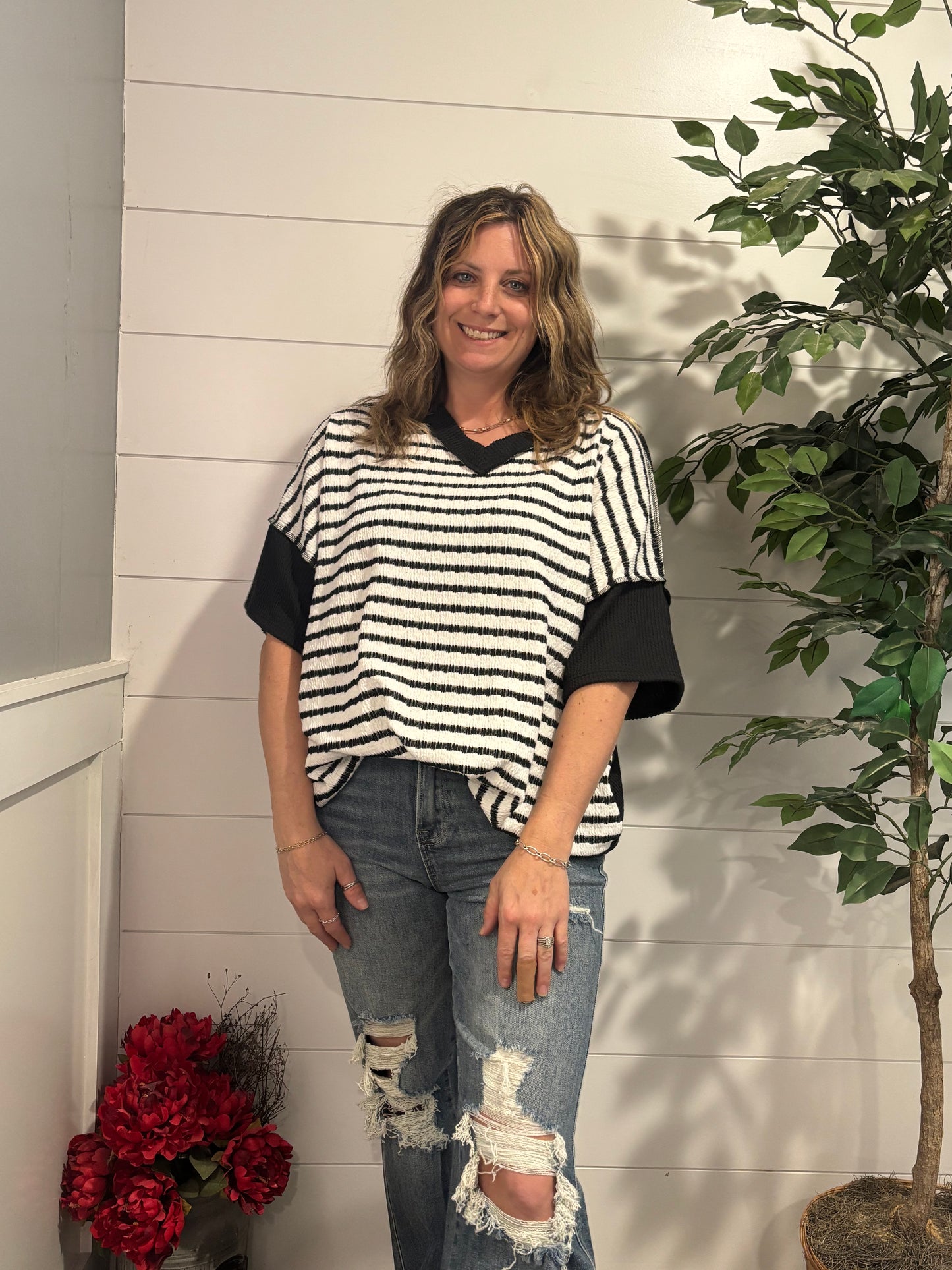 Savannah Striped Textured Tunic