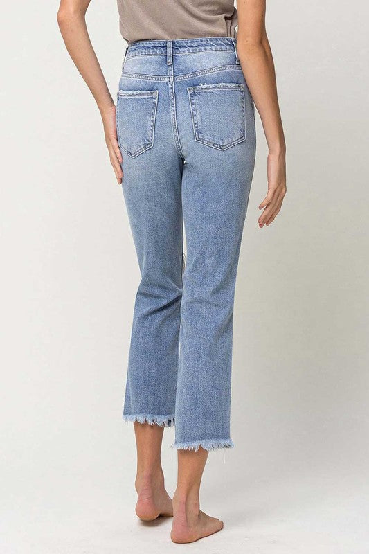 SUPER HIGH RISE DISTRESSED RELAXED STRAIGHT