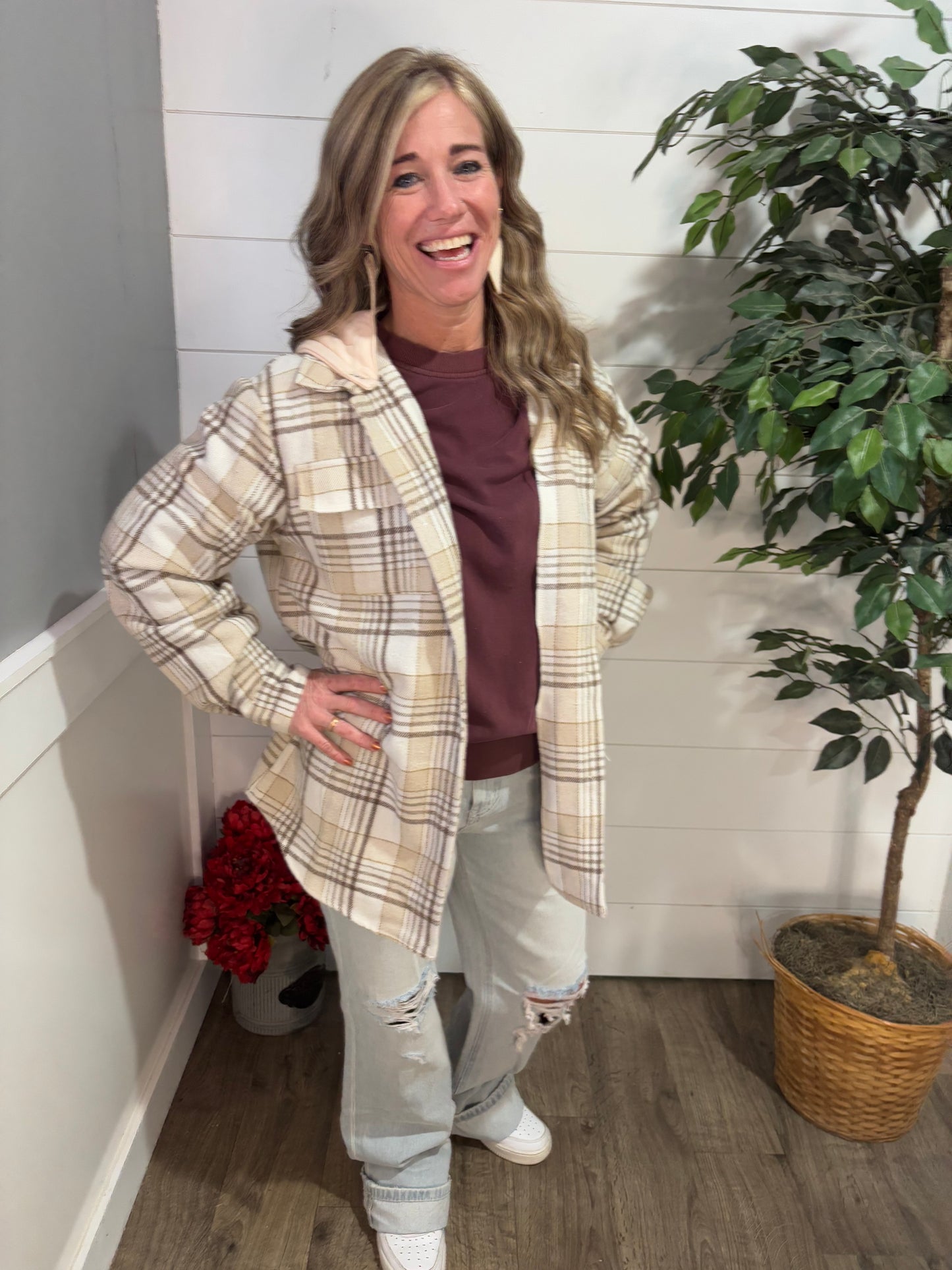Places to Be Plaid Shacket