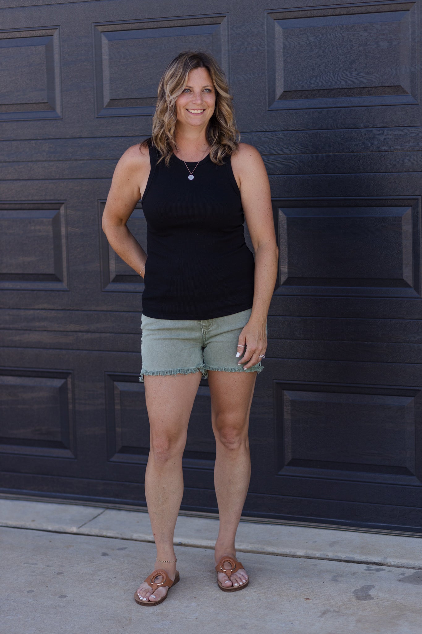 Everyday Basic Ribbed Tank - black