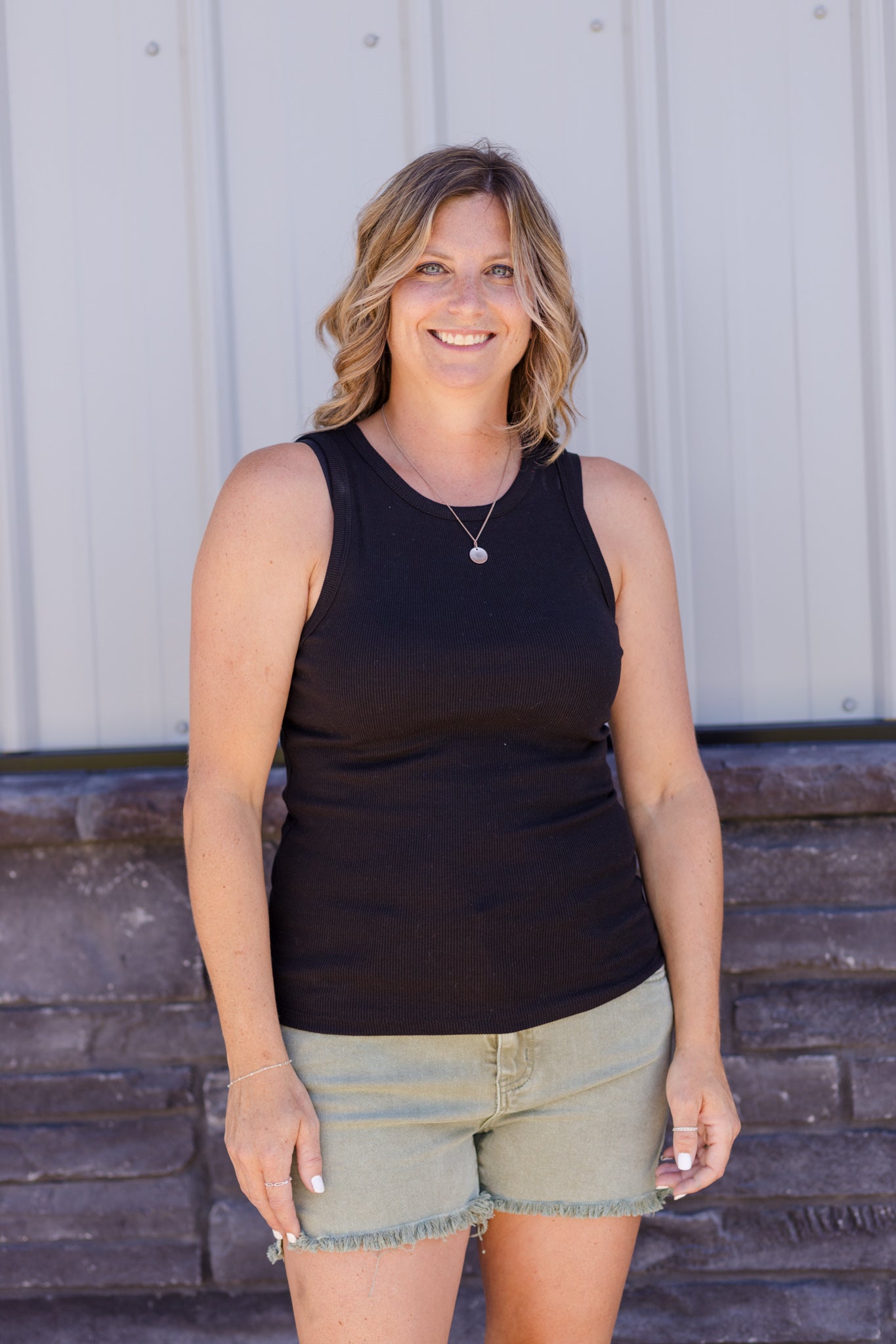 Everyday Basic Ribbed Tank - black