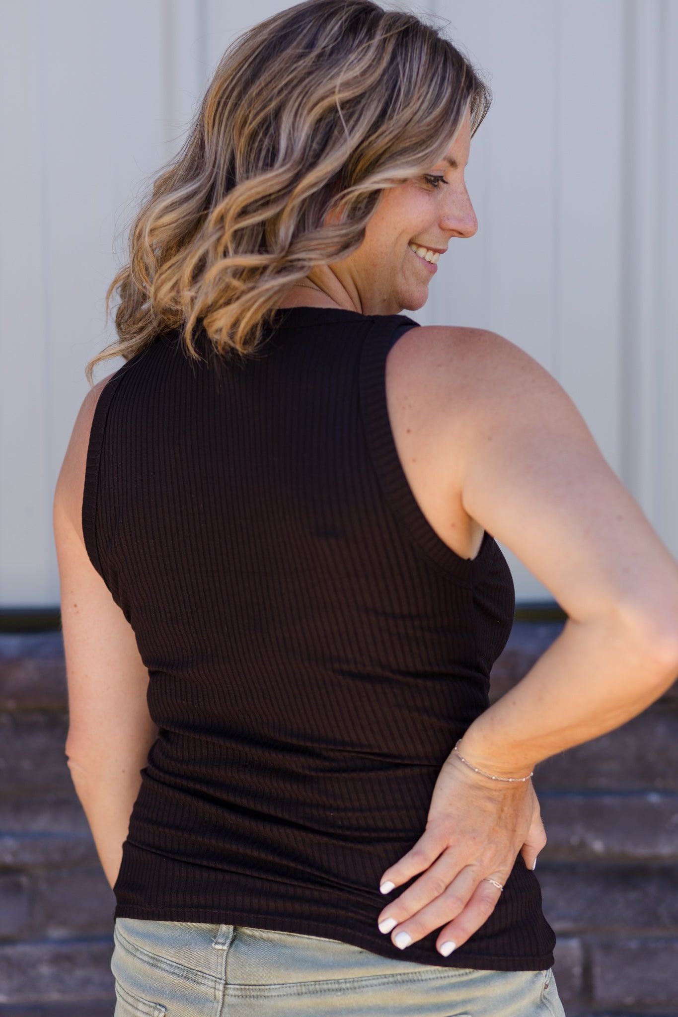 Everyday Basic Ribbed Tank - black
