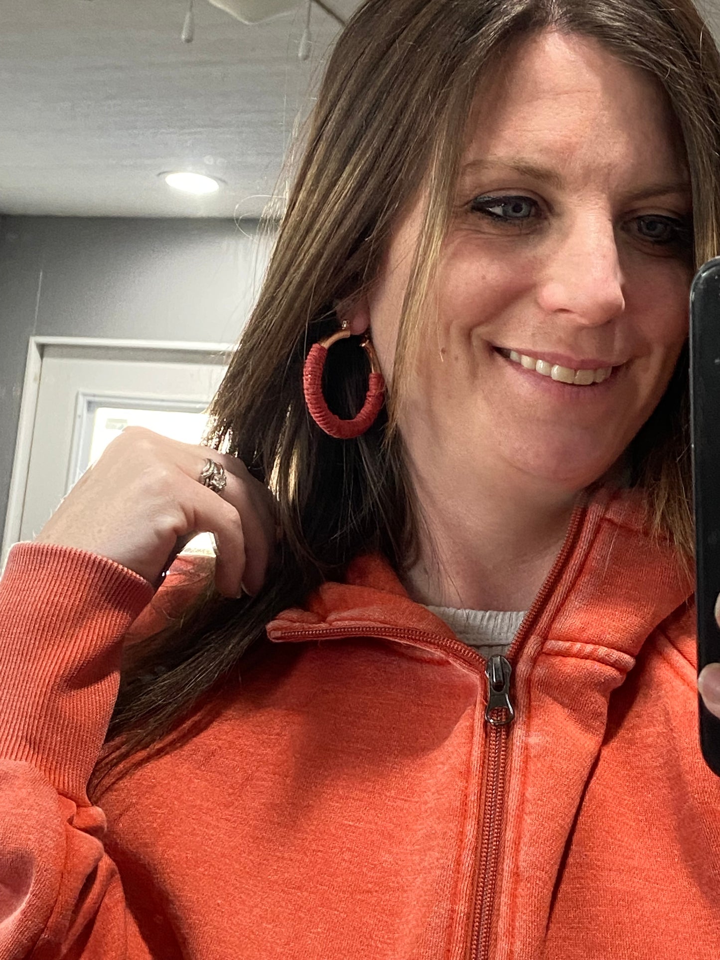 Gold Hemp Rope Wrapped Hopp Earrings