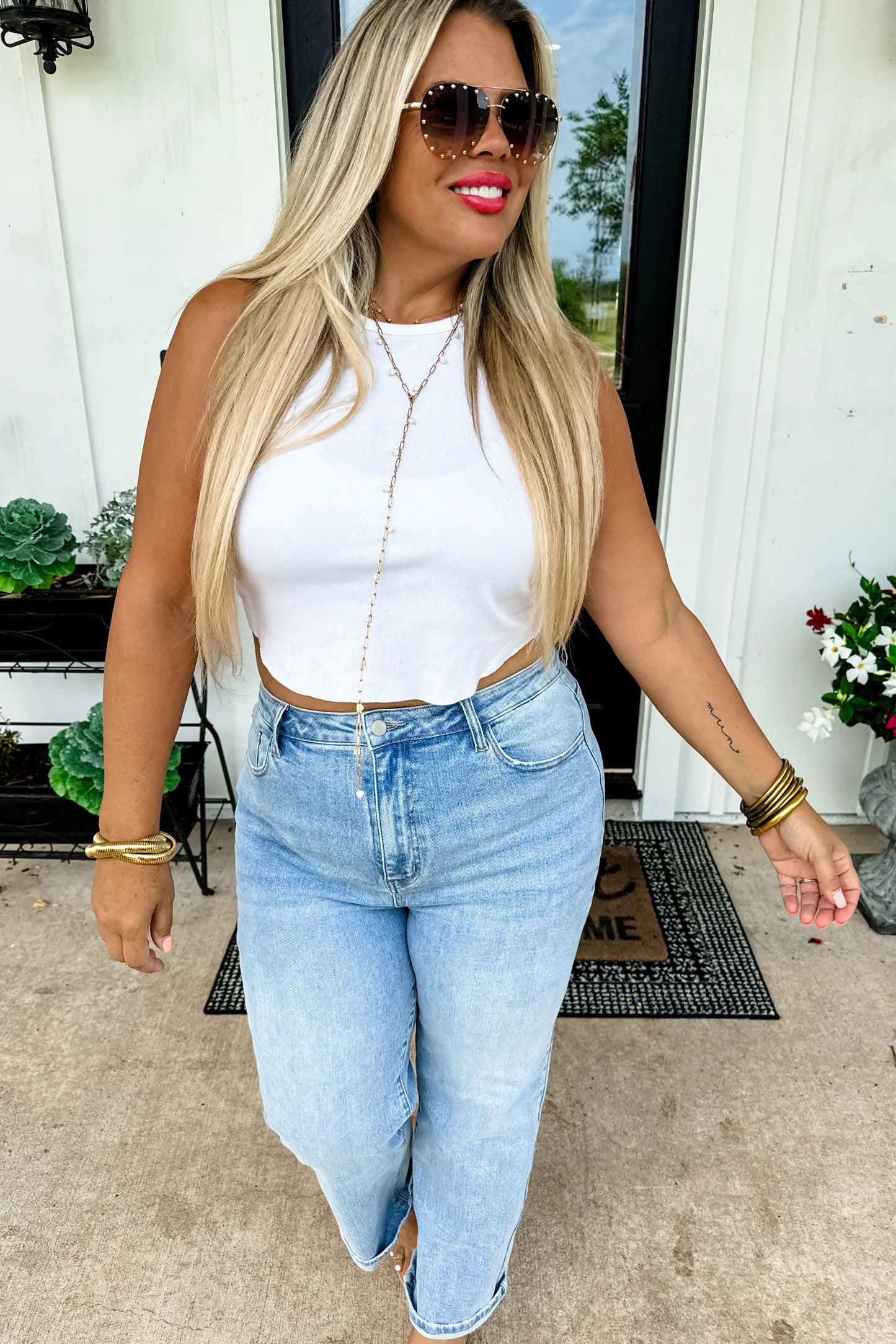 Alexie Straight Leg Cropped Jeans