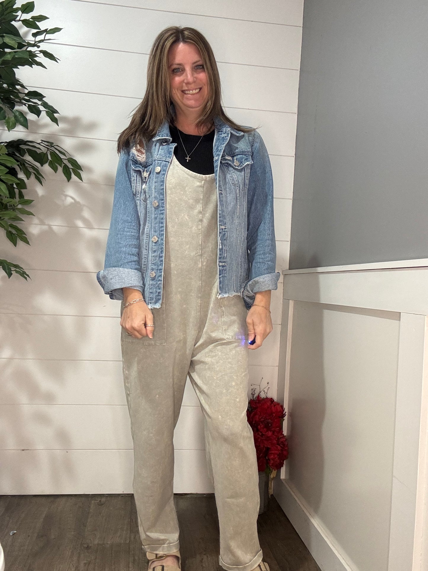 Taylor Washed Spaghetti Strap Jumpsuit