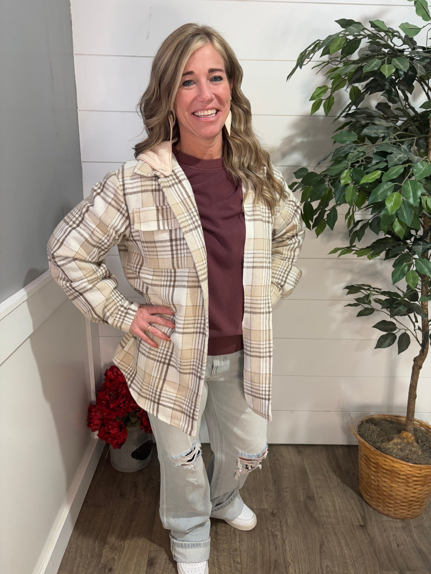 Places to Be Plaid Shacket