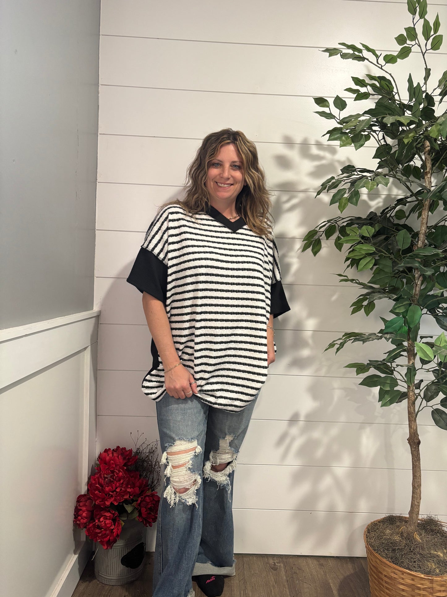 Savannah Striped Textured Tunic