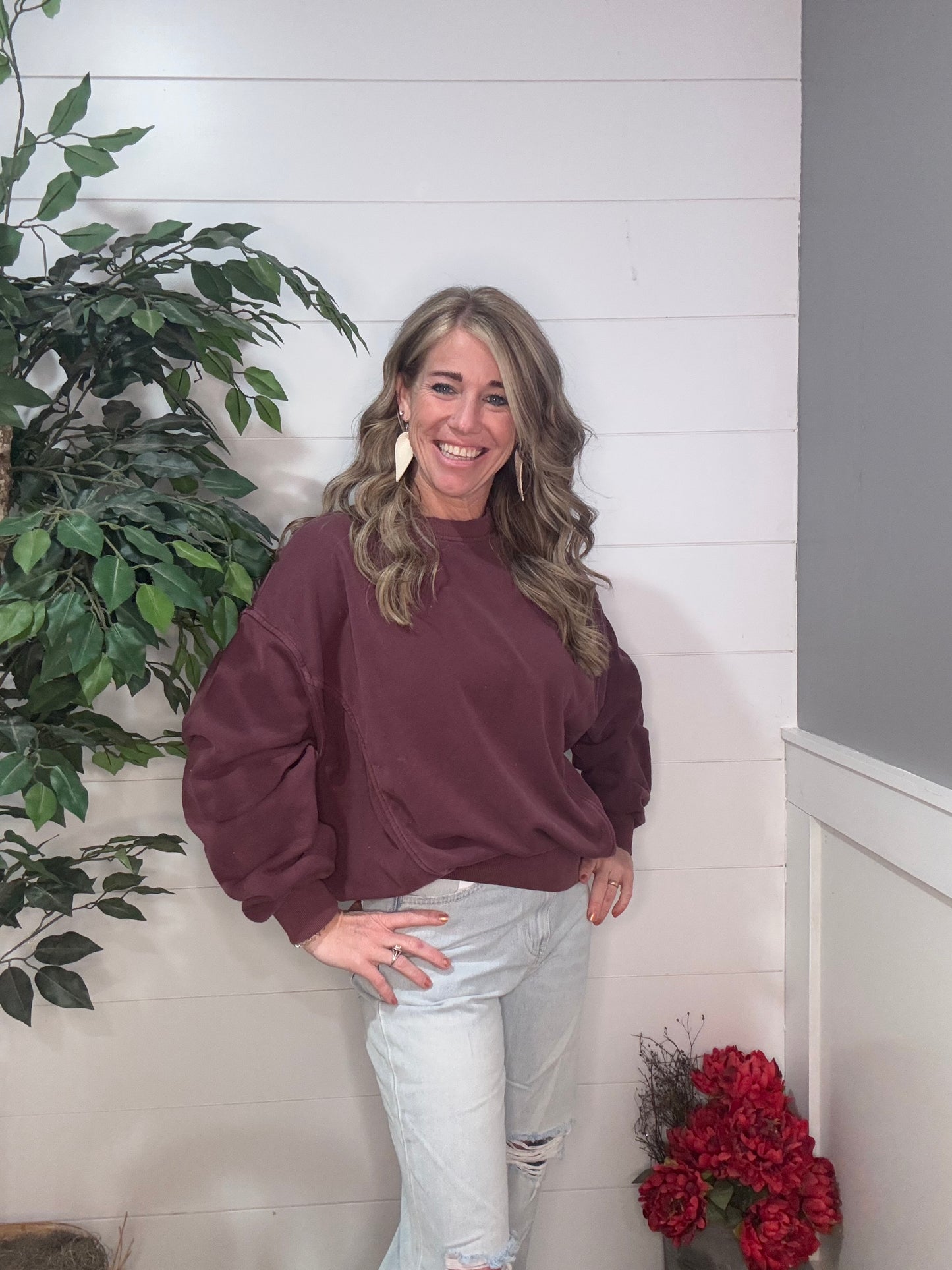 Beyond the Basics Pullover in Eggplant