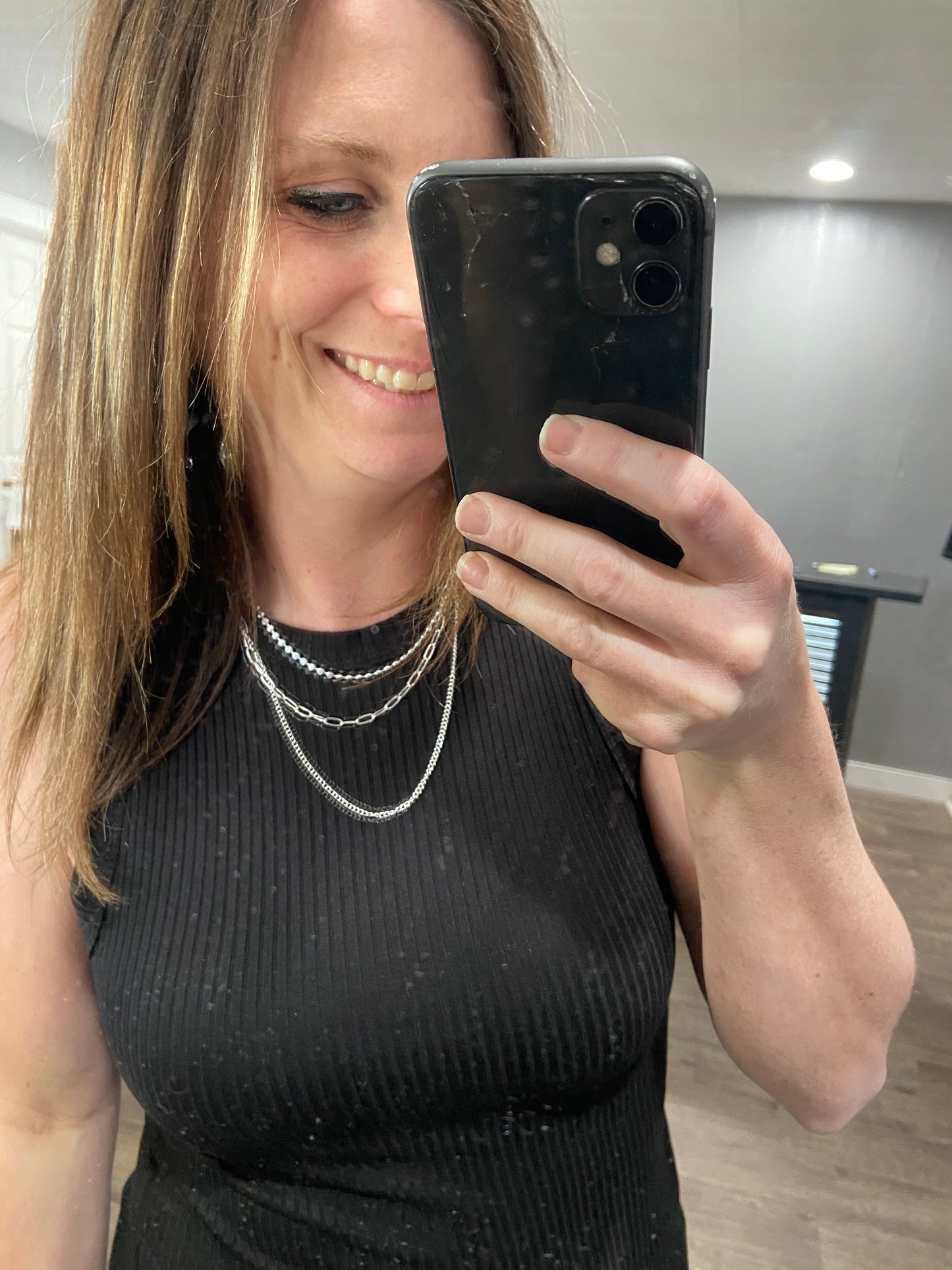 Unique Multi Layered Necklace - silver