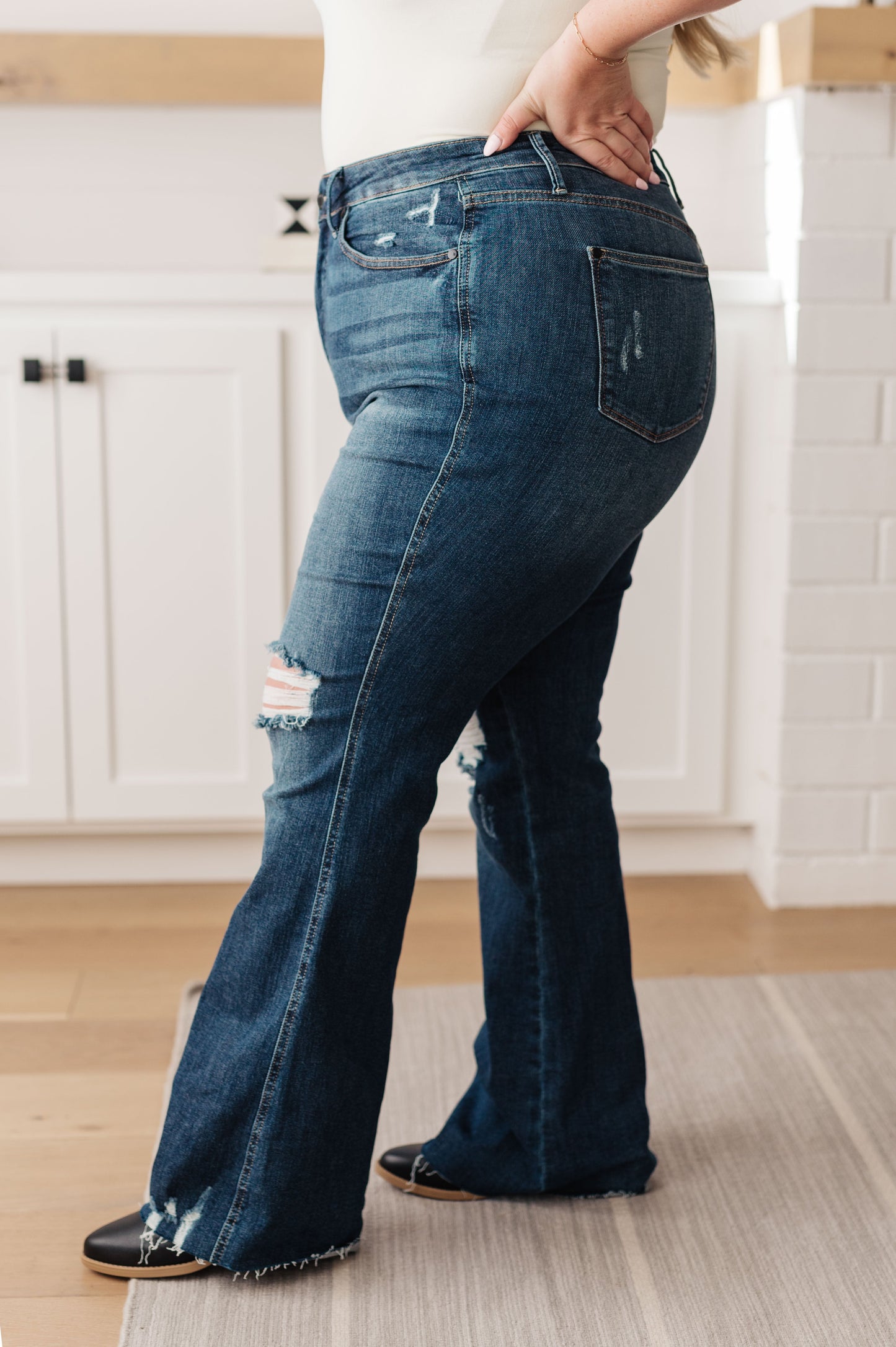 Judy Blue High Rise Distressed Flare Jeans