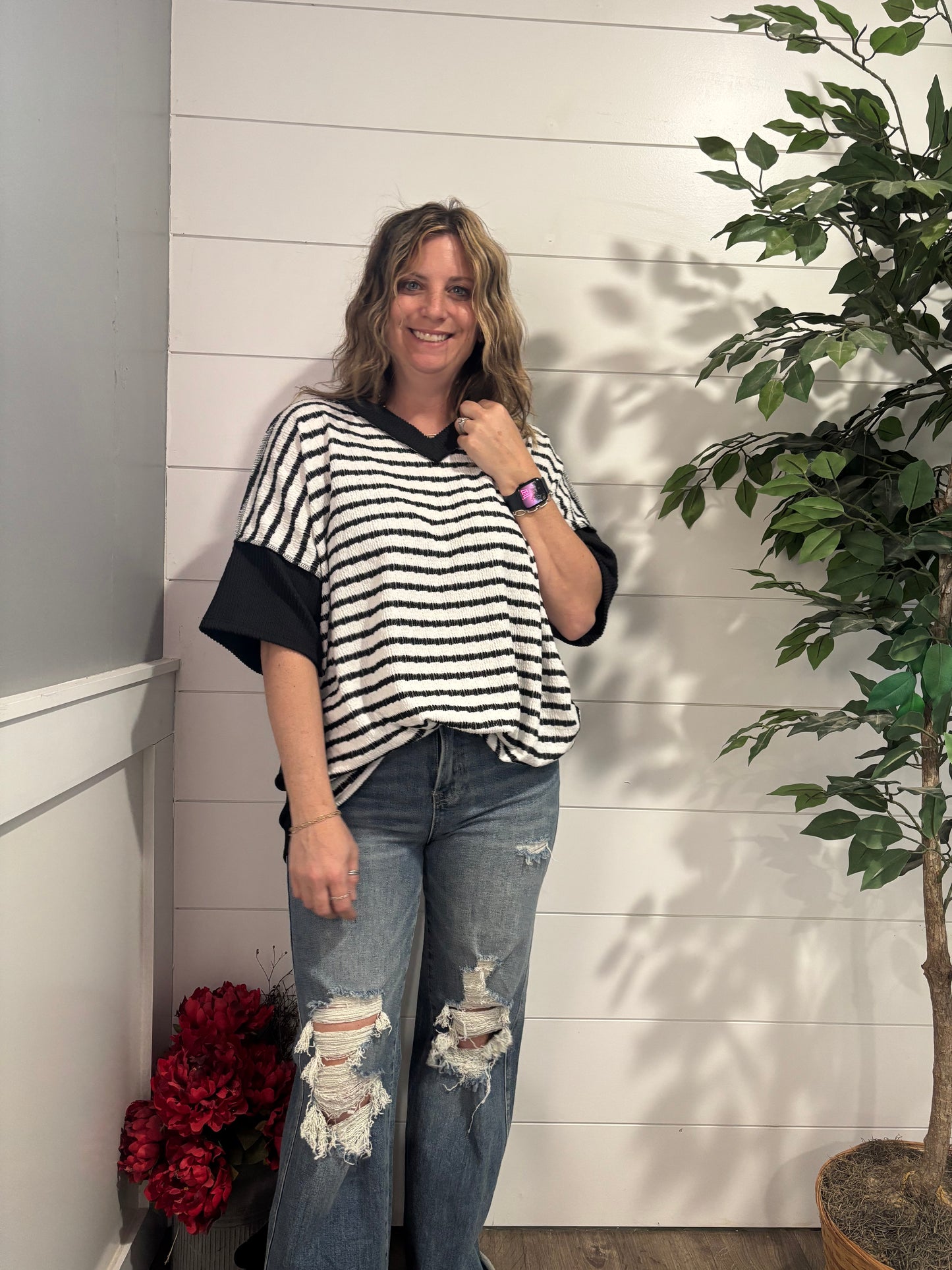 Savannah Striped Textured Tunic