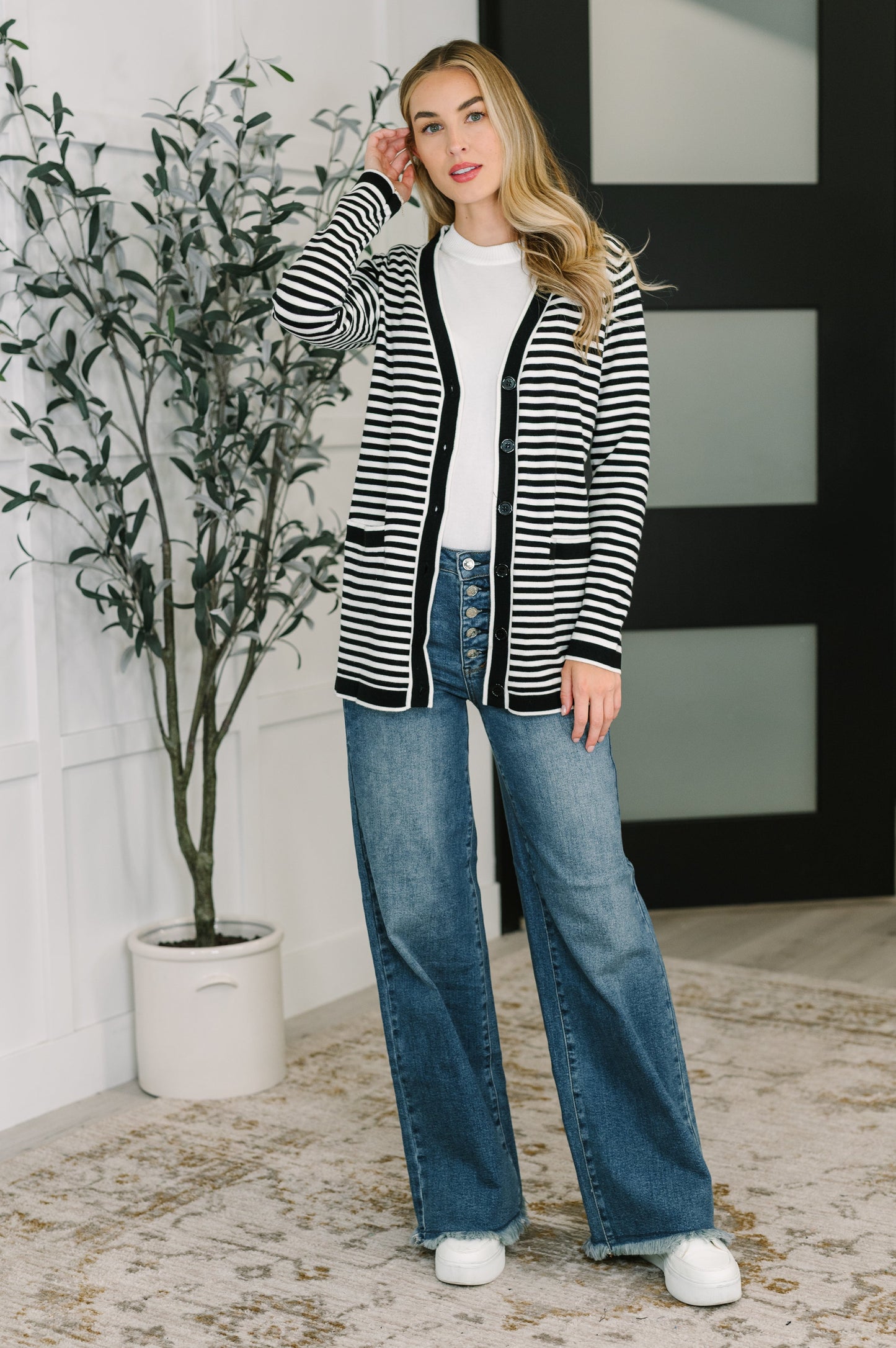 Finagle Your Way Striped Cardigan