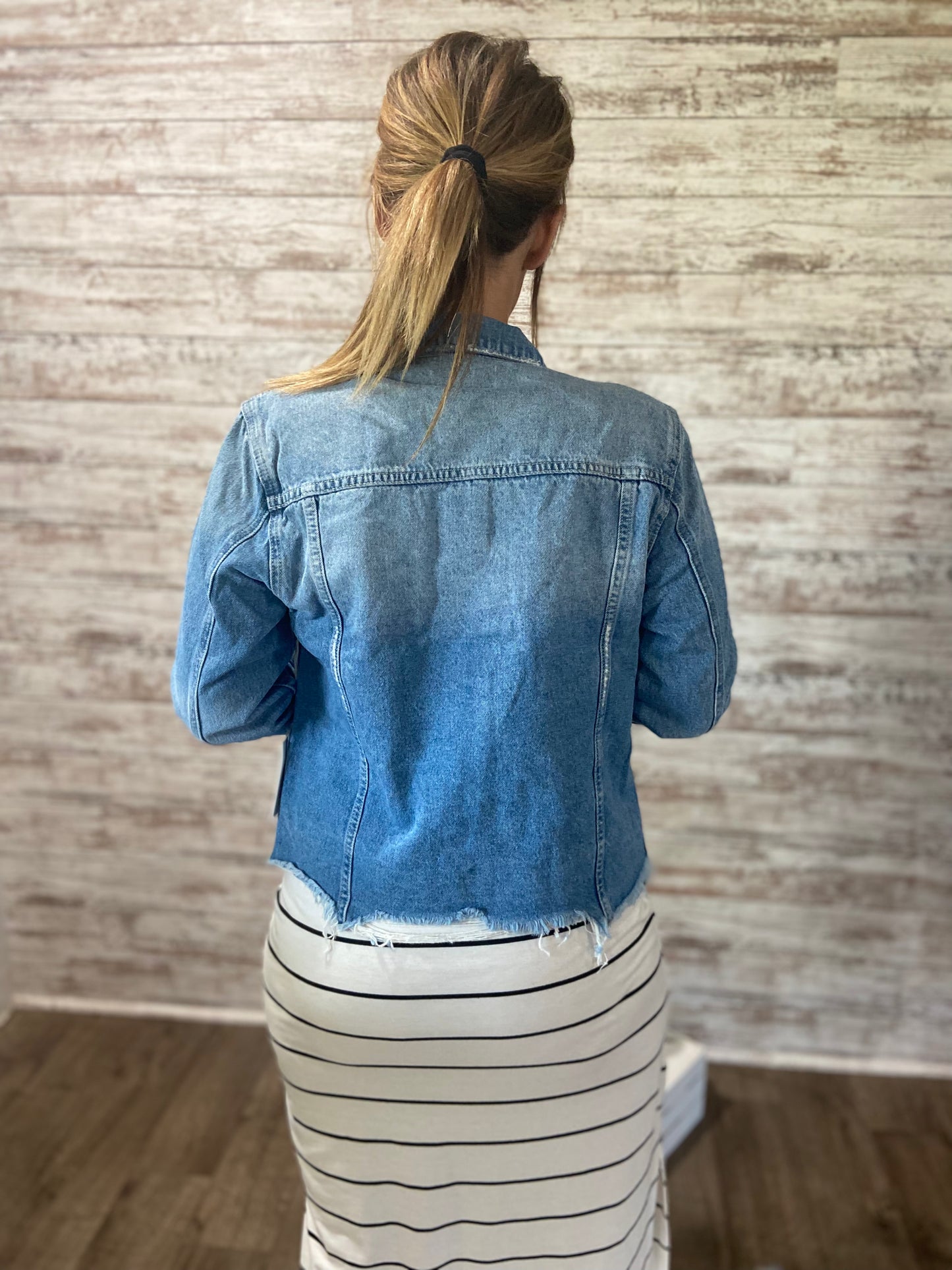 Midnight Rebel Distressed Jean Jacket