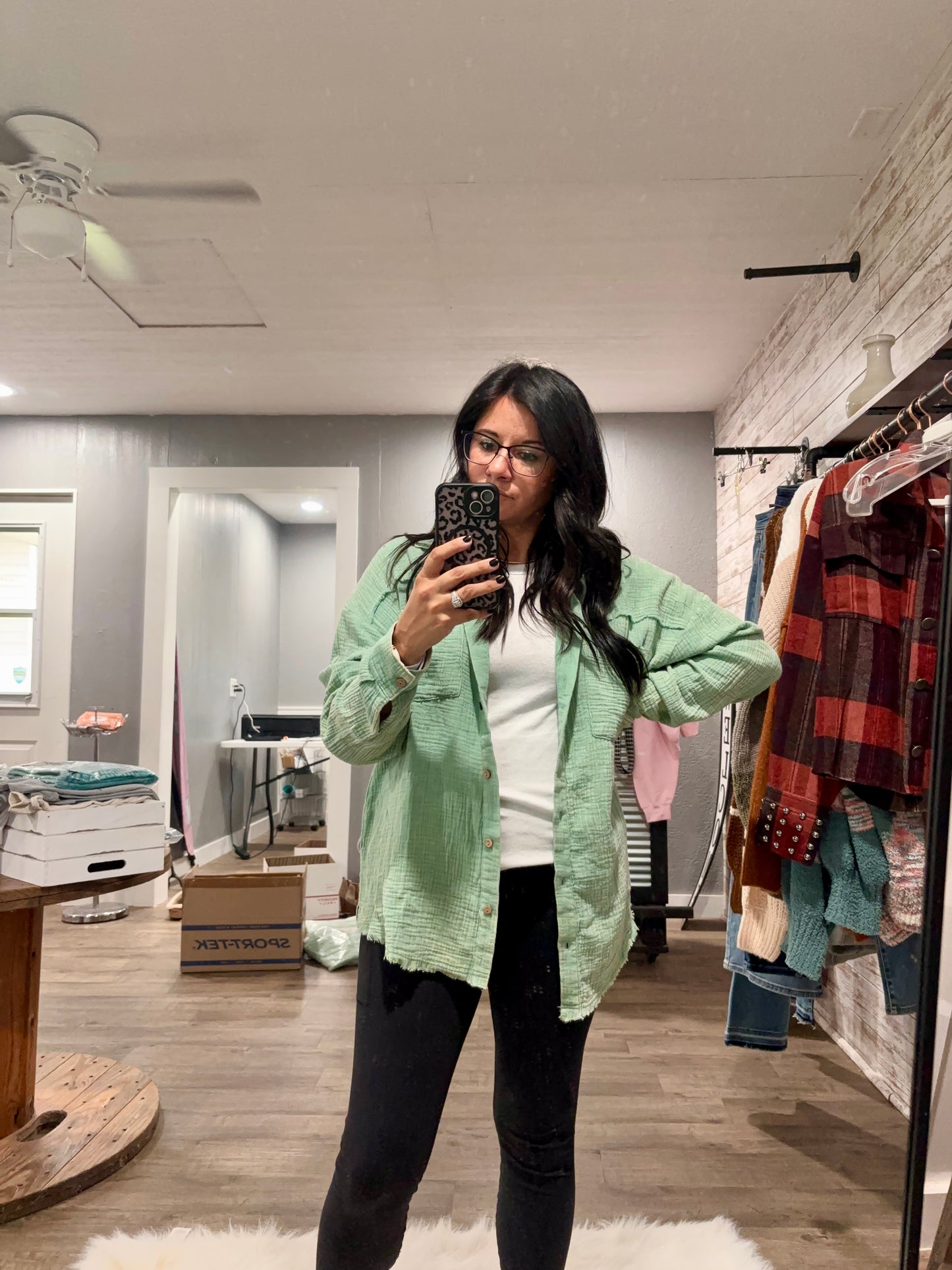 Myla Mineral Wash Gauze Button Down