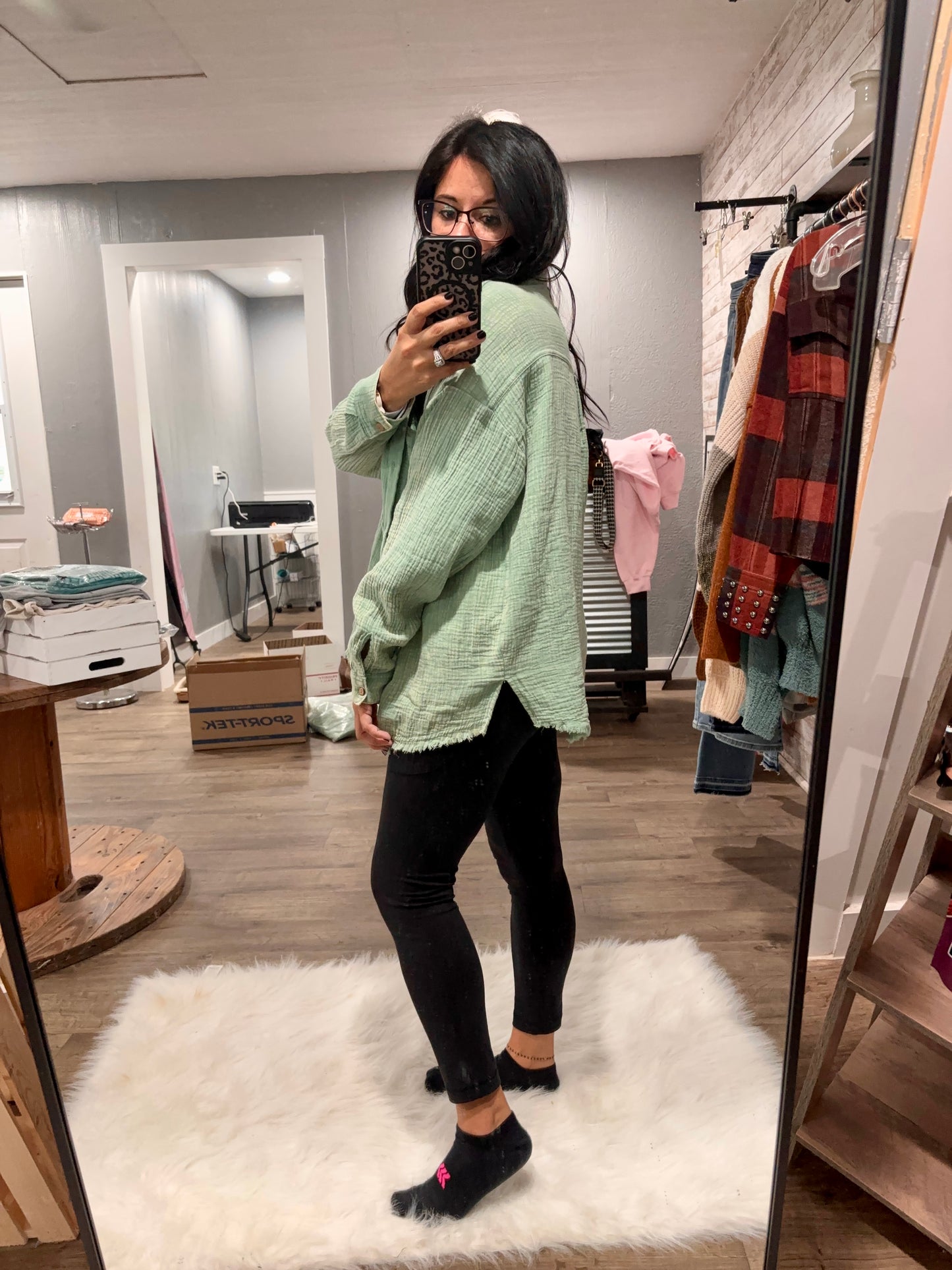 Myla Mineral Wash Gauze Button Down