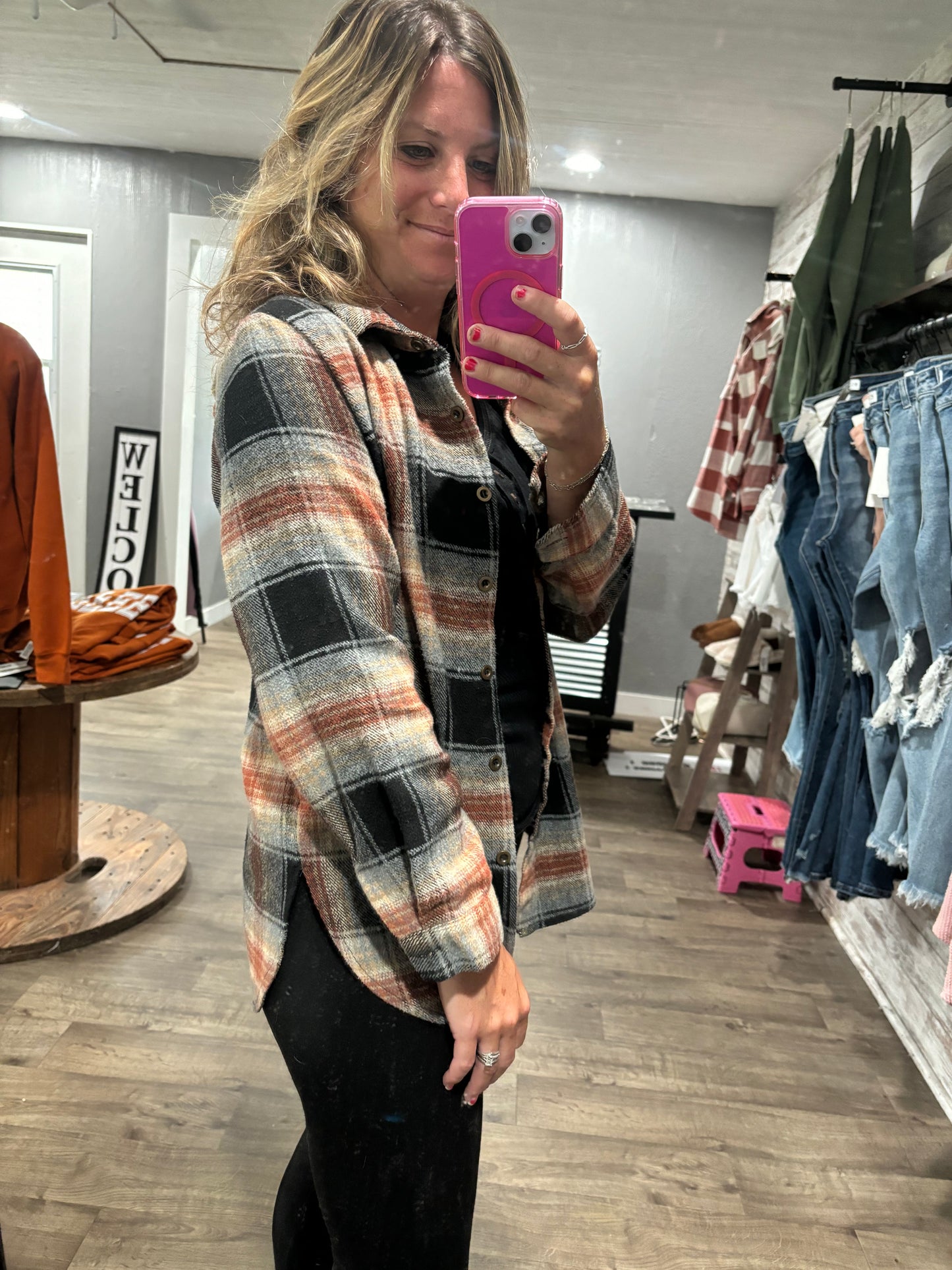 Falling for You Button Flannel