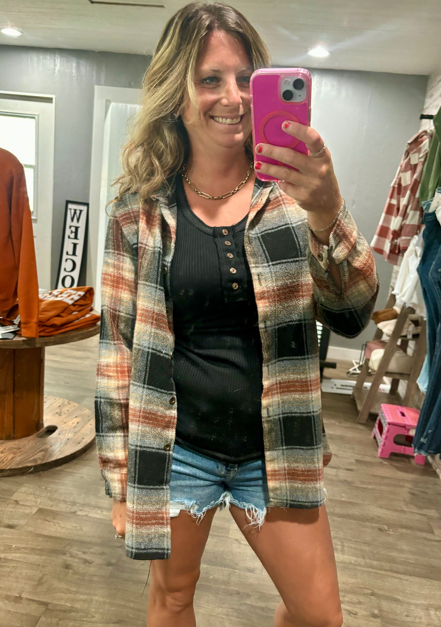 Falling for You Button Flannel