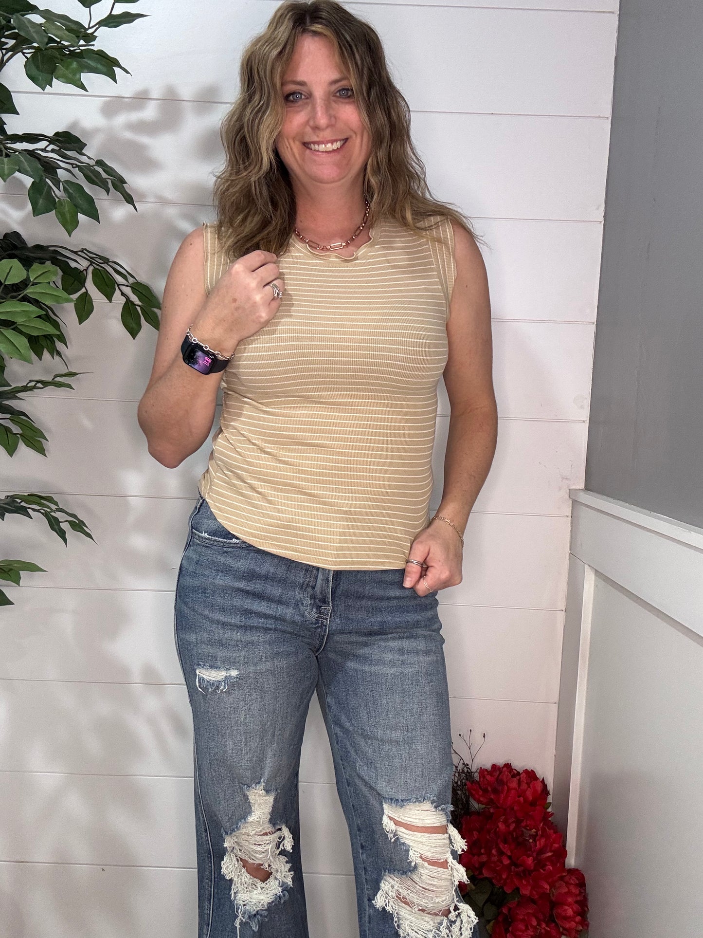 Eva Washed Tank Top - pink