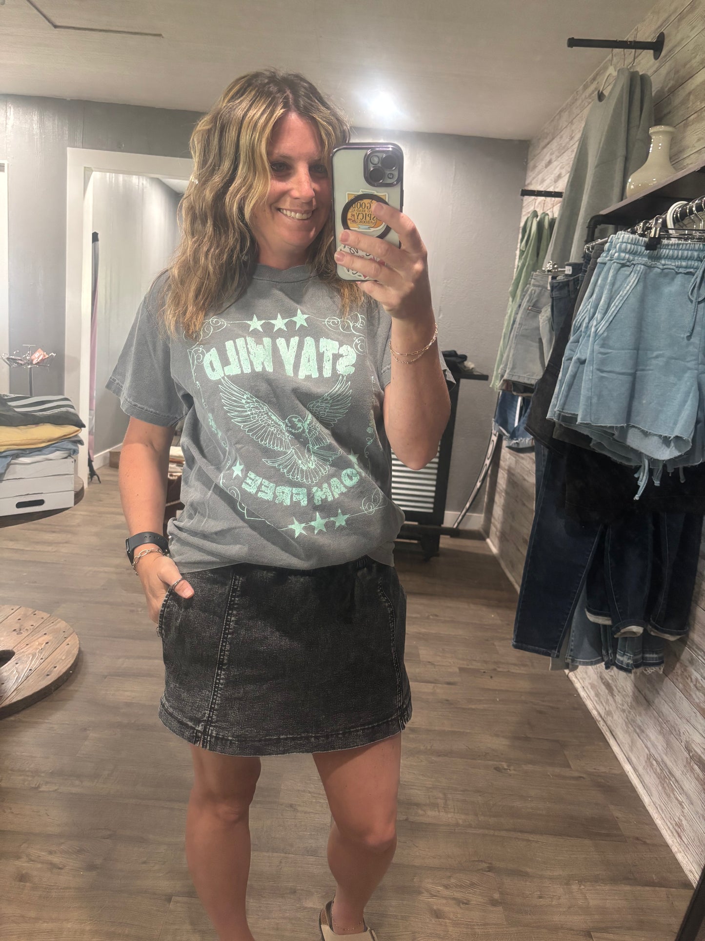 Stay Wild Mineral Wash Graphic Tee