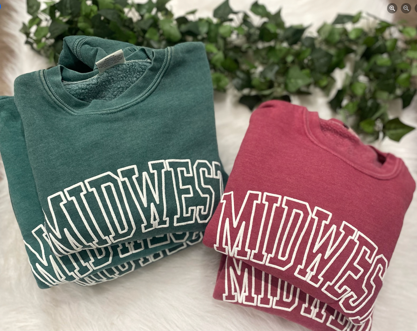 MIDWEST Puff Print Mineral Washed Graphic Sweatshirt