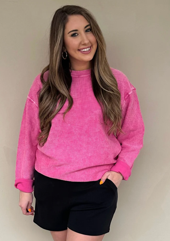 Braxton Luxe Corded Crewneck Sweatshirt
