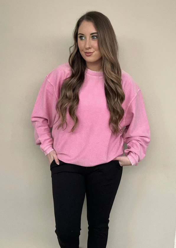 Braxton Luxe Corded Crewneck Sweatshirt