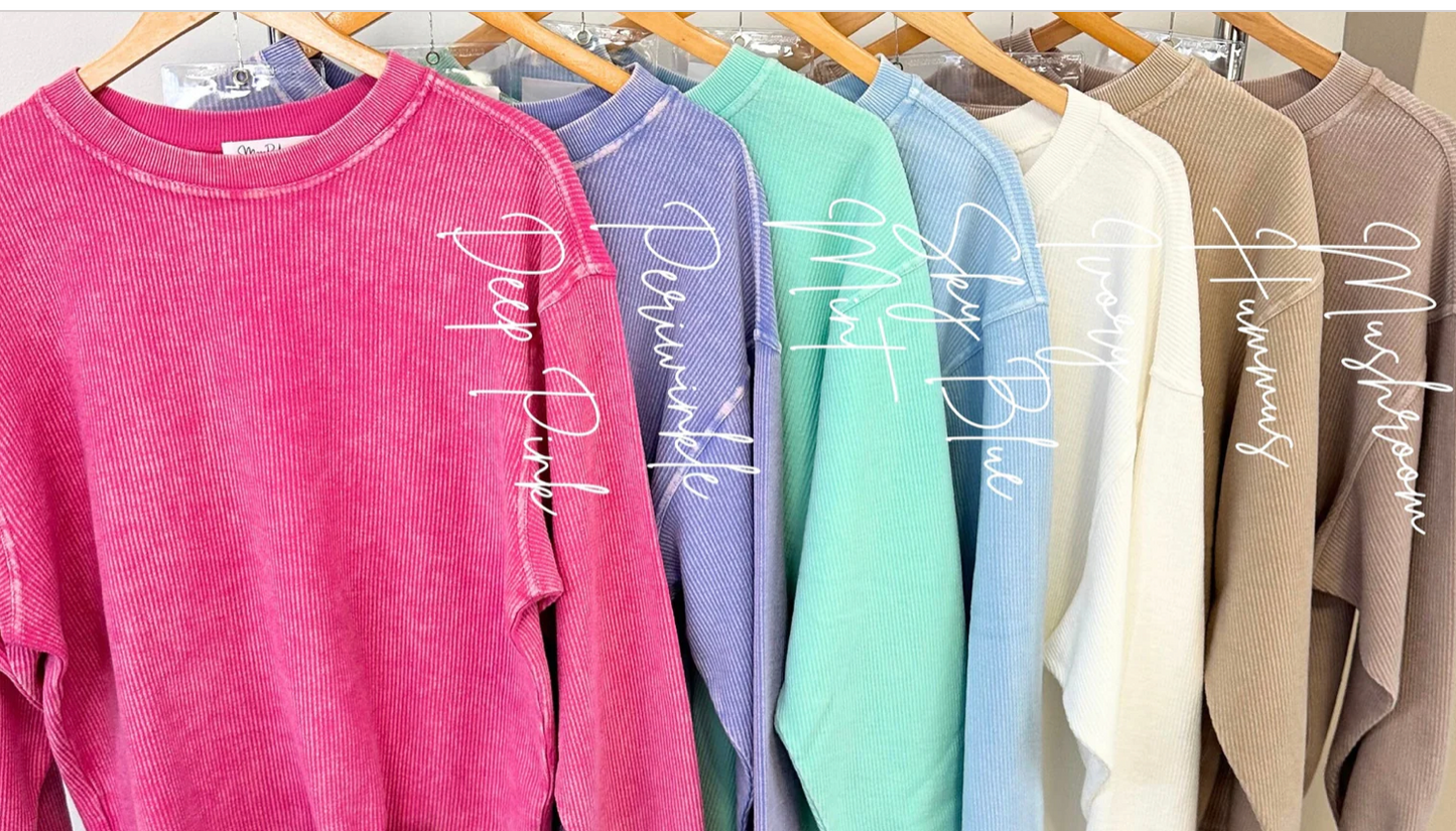 Braxton Luxe Corded Crewneck Sweatshirt