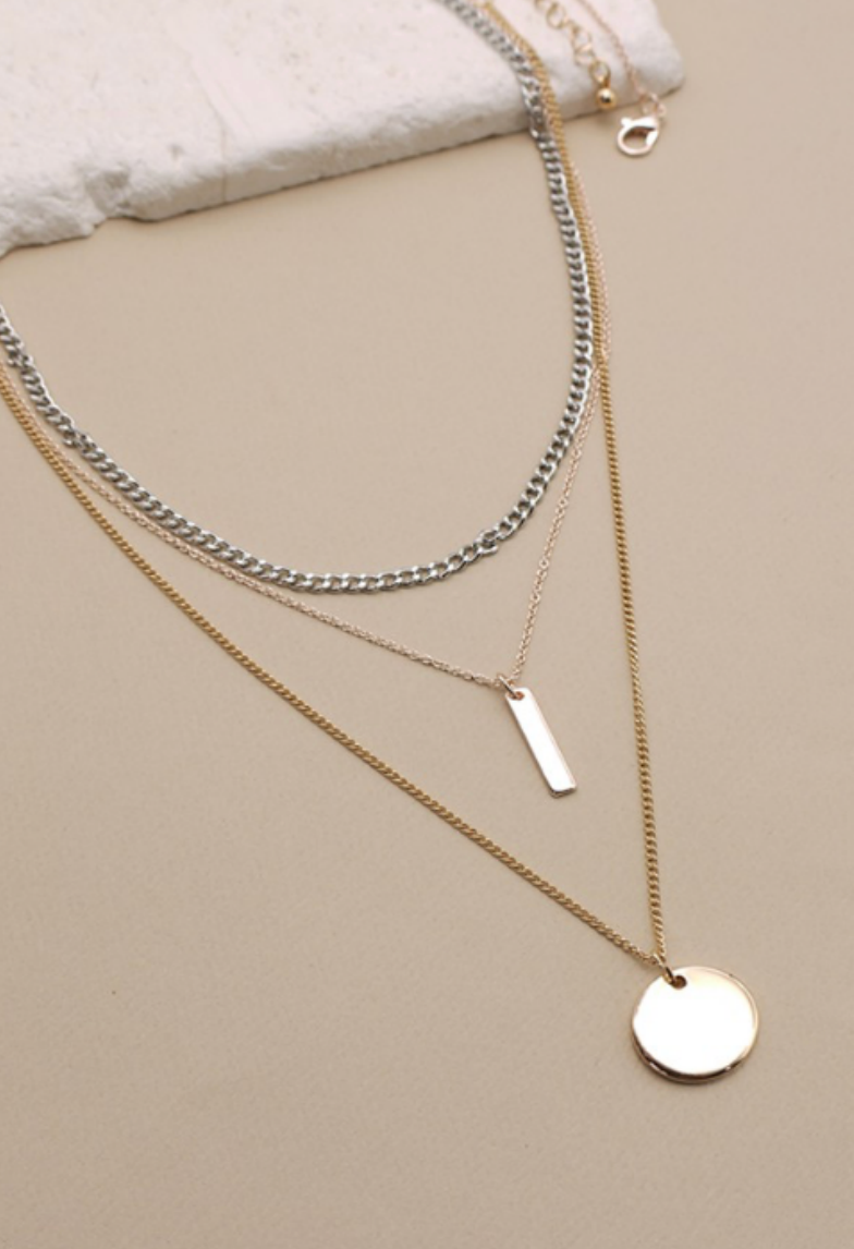 Multi Layer Coin Pendant Necklace