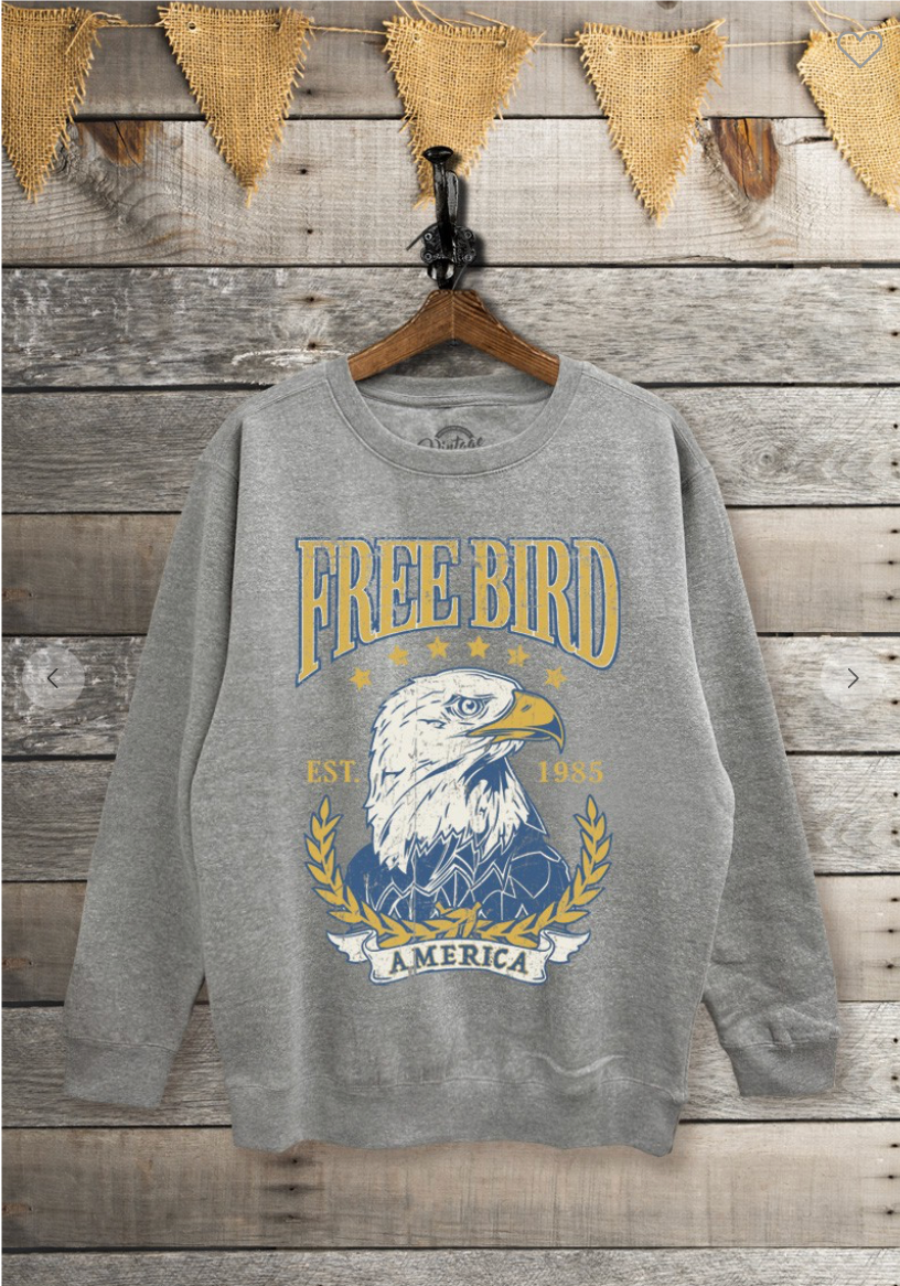 Retro Distressed Free Bird Sweatshirt