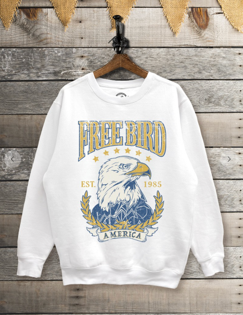 Retro Distressed Free Bird Sweatshirt
