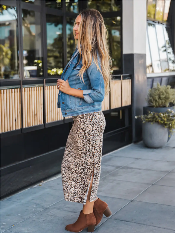 Wild & Free Leopard Midi Skirt