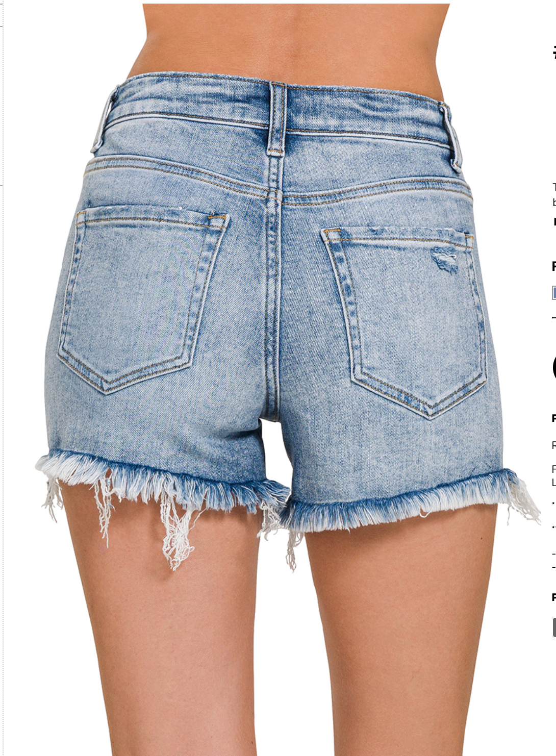 Brooklyn Frayed Hem Shorts - medium wash