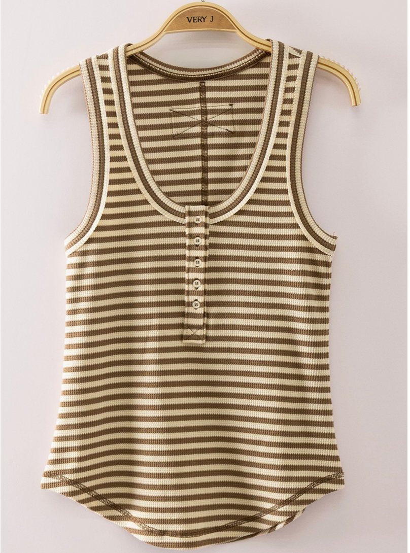 Waiting for You Scooped Neck Tank in Mocha