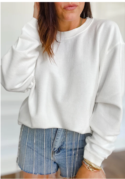 Braxton Luxe Corded Crewneck Sweatshirt