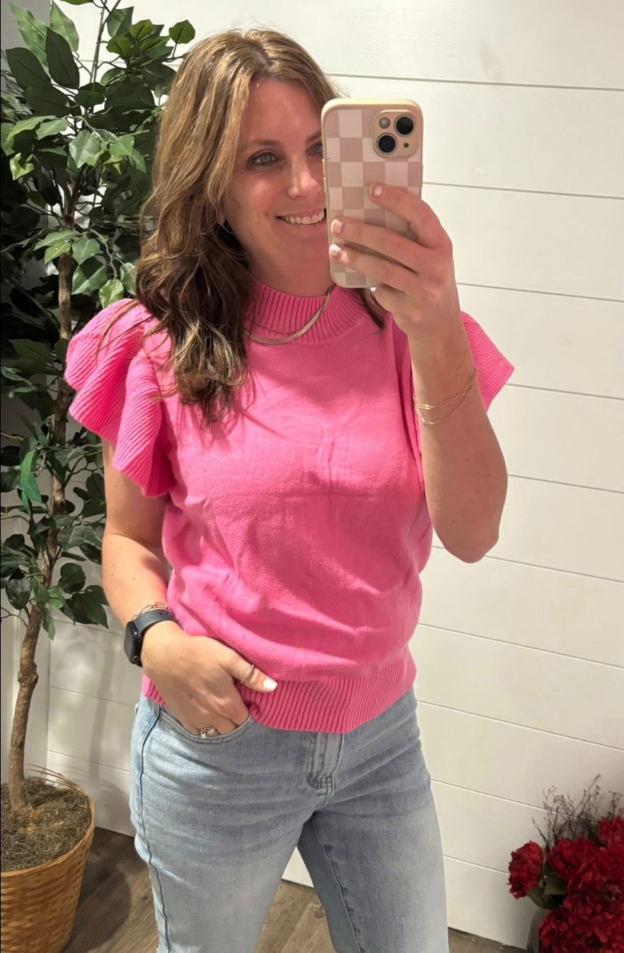 Bright Side Flutter Sleeve Sweater