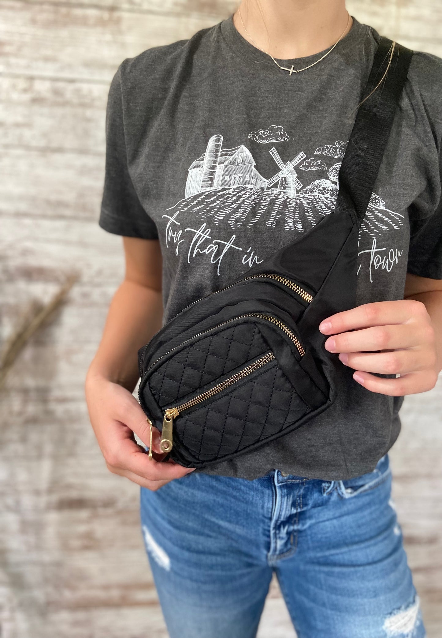 Quilted Belt Sling Bum Bag