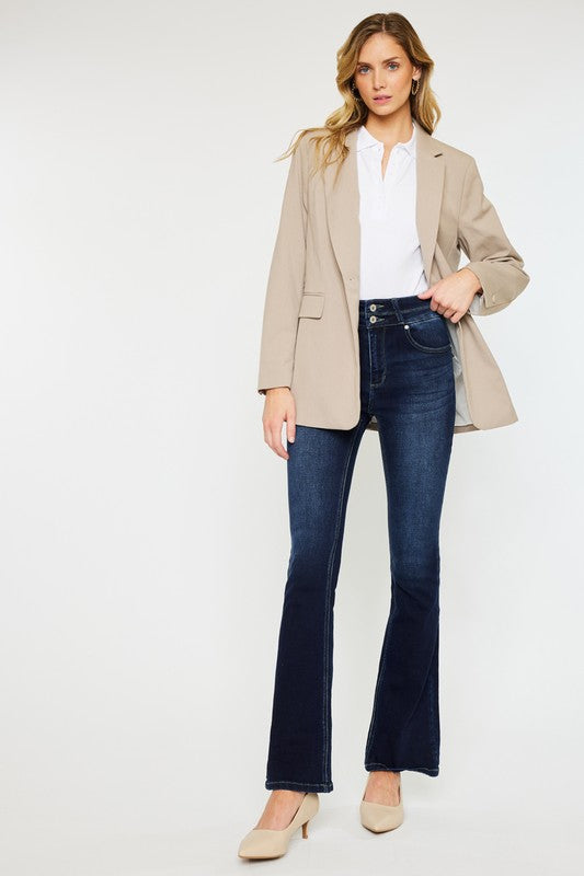 Kan Can - High Rise Wide Waistband Skinny Bootcut