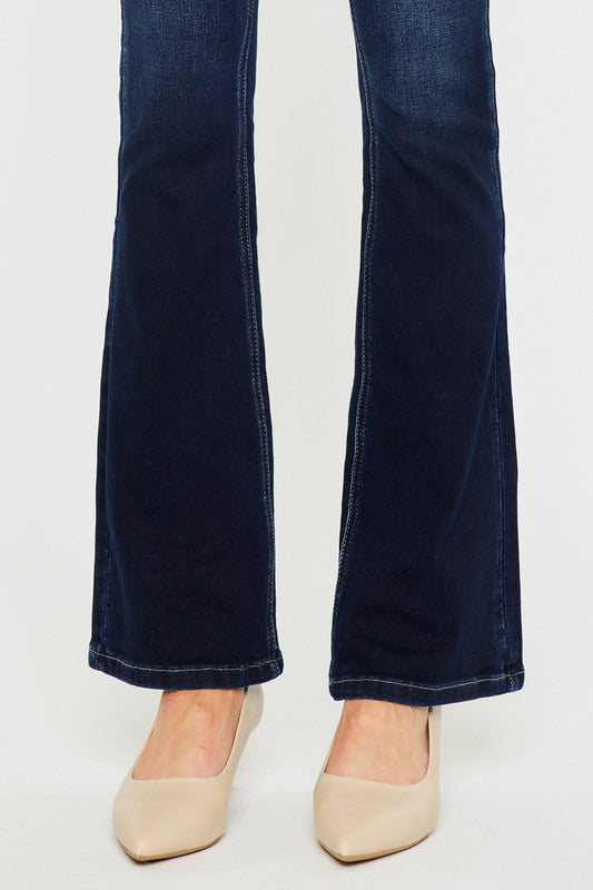 Kan Can - High Rise Wide Waistband Skinny Bootcut