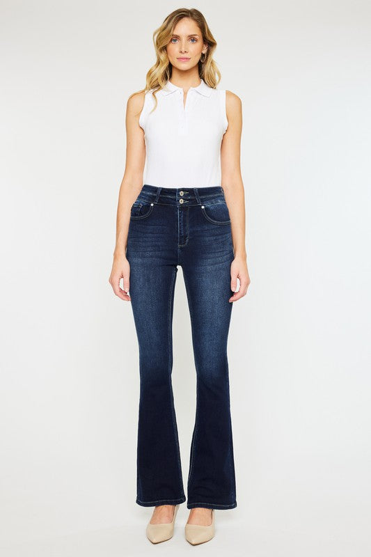 Kan Can - High Rise Wide Waistband Skinny Bootcut