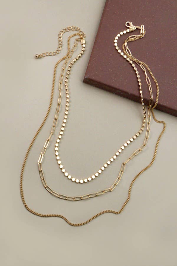 UNIQUE CHAIN MULTI LAYER NECKLACE - SILVER