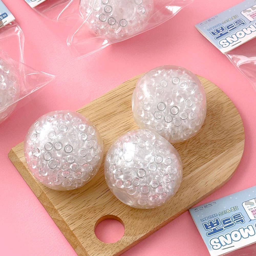 SNOW SQUISH – Clear Jelly Bead Stress Ball (only 1 left)