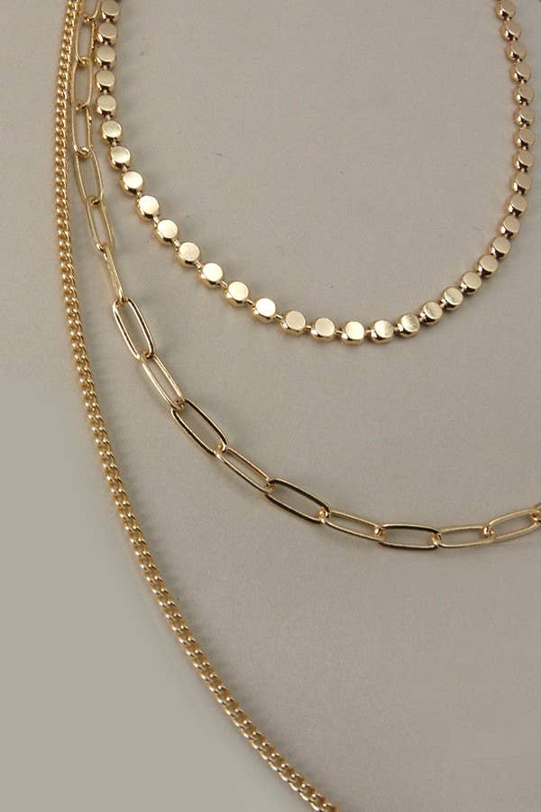 UNIQUE CHAIN MULTI LAYER NECKLACE - SILVER