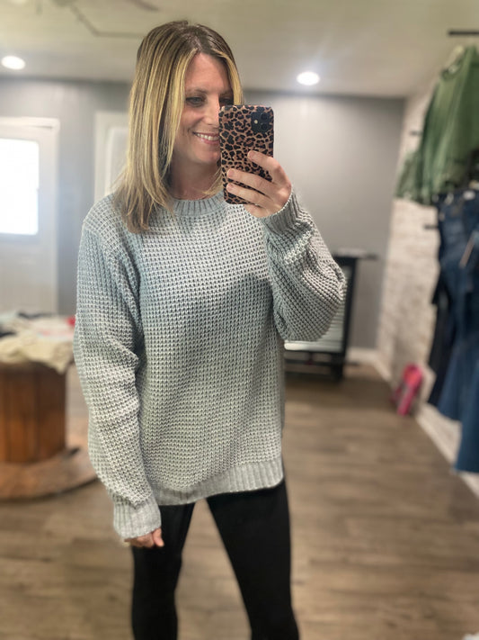 Soft and Sweet Knit Sweater - gray
