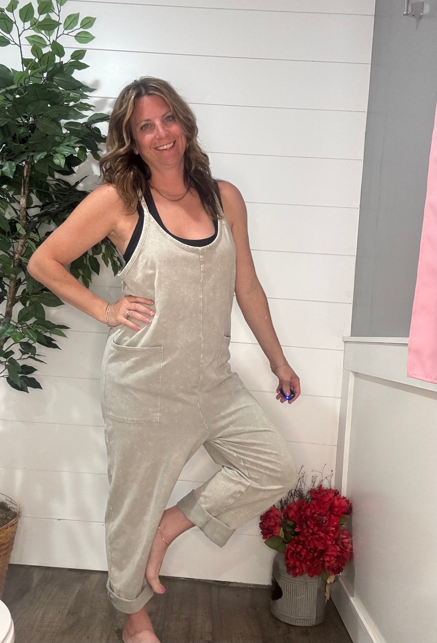 Taylor Washed Spaghetti Strap Jumpsuit