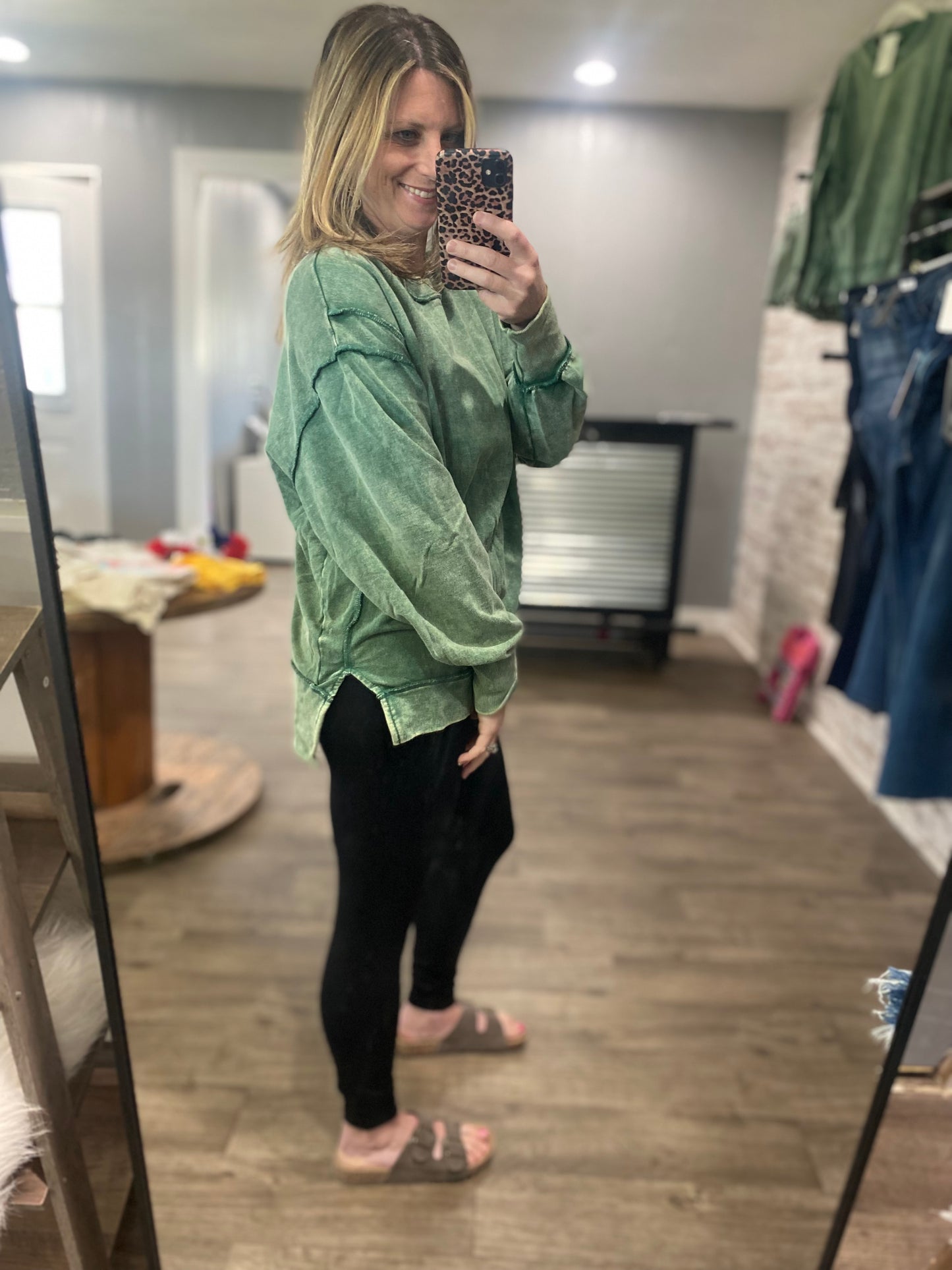 Acid Wash French Terry Sweatshirt
