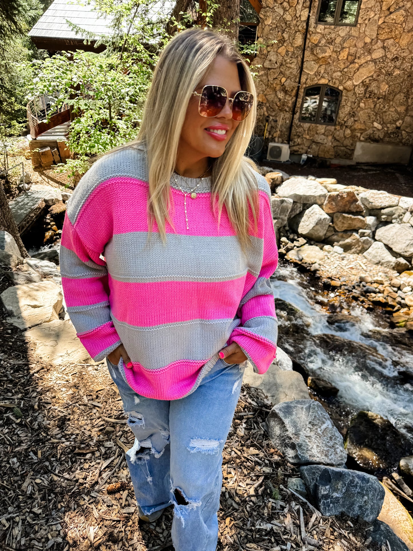 Kadie Stripe Knit Sweater in Four Colors