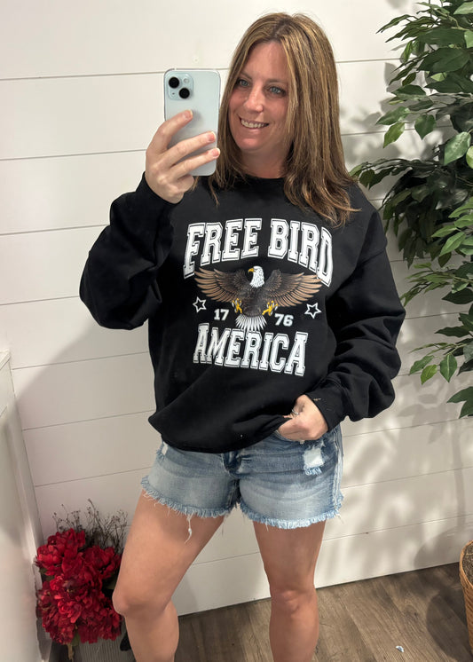 Retro Distressed Free Bird Sweatshirt