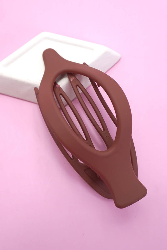 OVAL LAY DOWN FLAT HAIR CLAW CLIPS | 40H917: Brown