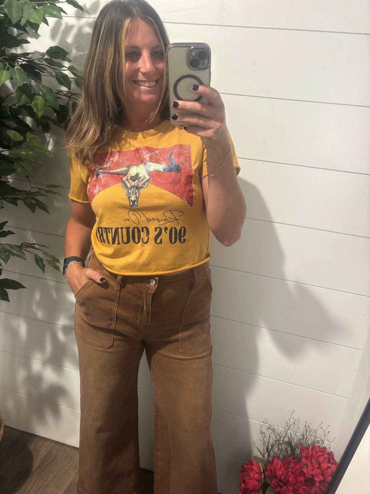 Bella Cropped High Rise Wide Leg Jeans